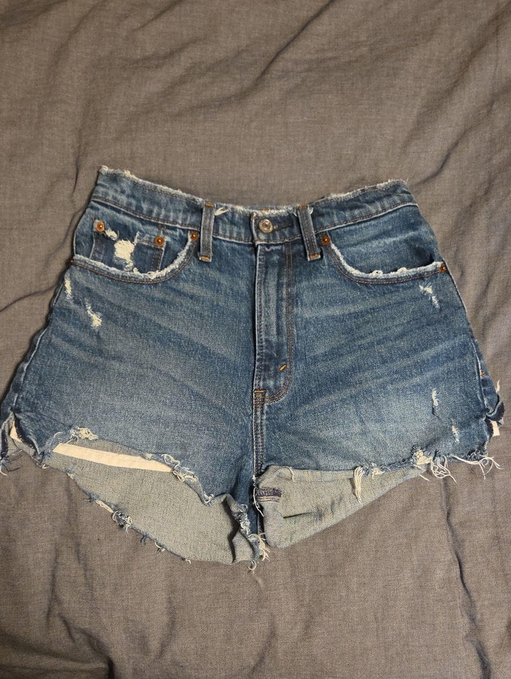 Abercrombie & Fitch Distressed Blue Denim Cutoff Shorts